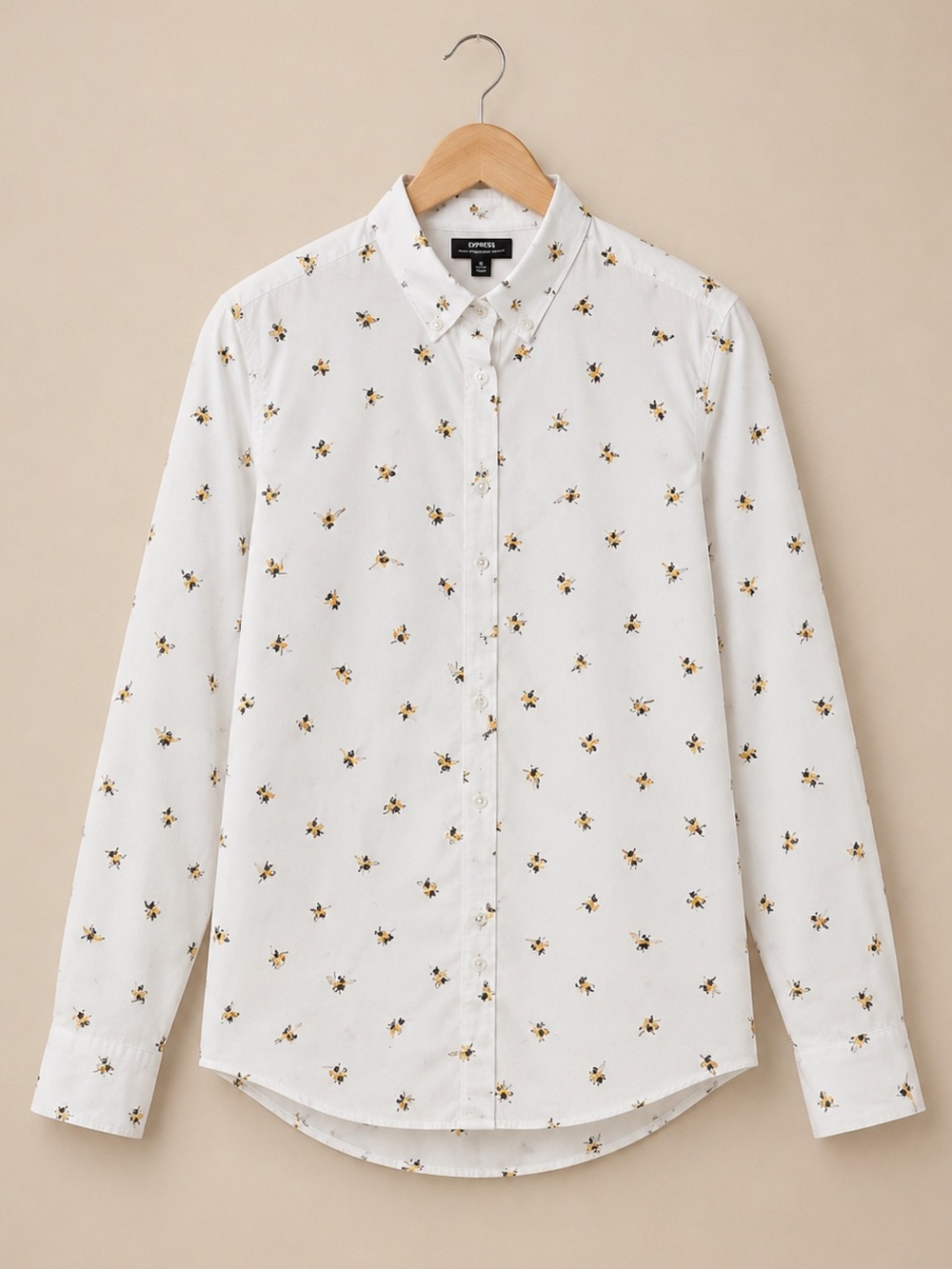 Victoria Beckham for Target Bee Print Button Shirt Womens Medium Cotton
